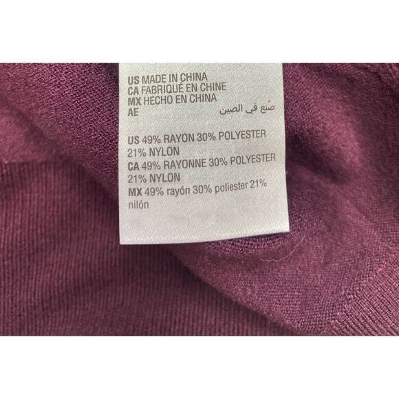 Alfani Pullover Sweater Top XS Dark‎ Purple Women's Seam-Front Relaxed NEW - Picture 4 of 7